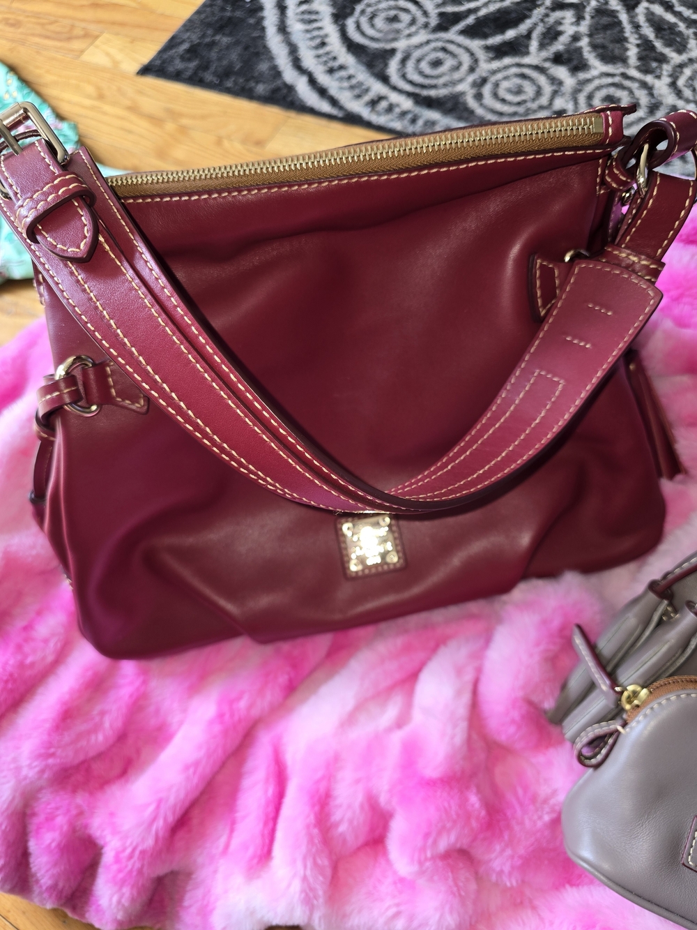 Dooney And Bourke Teagan Shoulder Bag in Raspberry
